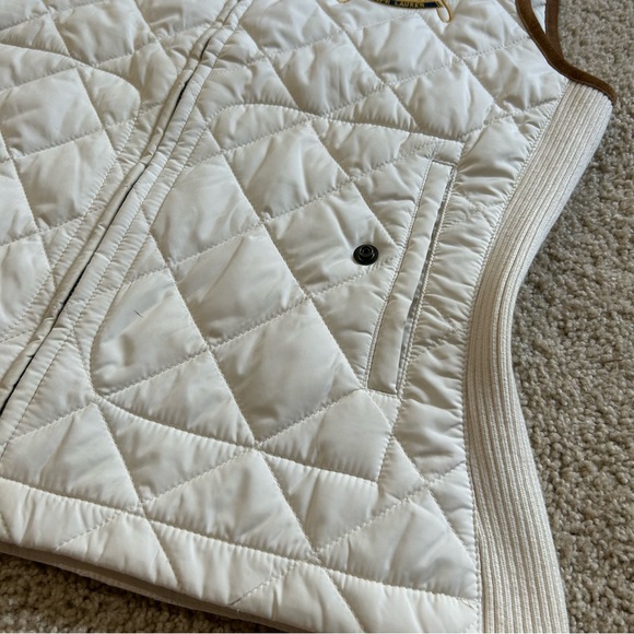 Polo Ralph Lauren Challege Equestrian Quilted Vest Sz M Crest Suede Shoulders - Picture 3 of 9